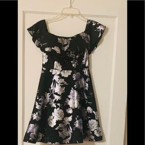 Black/silver flower dress